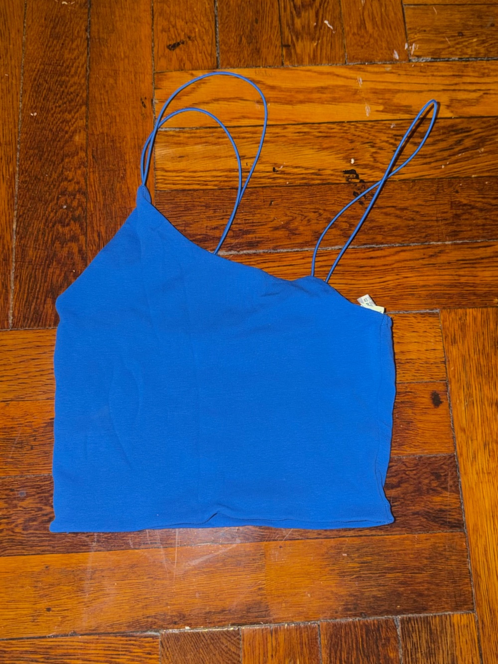 Zara Cobalt Blue Double-Strap Cropped Cami